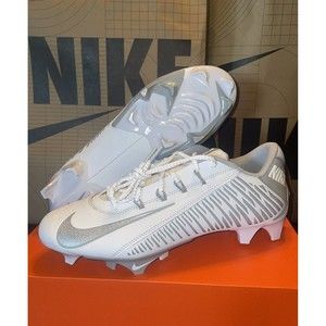 Nike Vapor Edge 360 VC White Metallic Silver Football Cleats Men's US Size 9.5